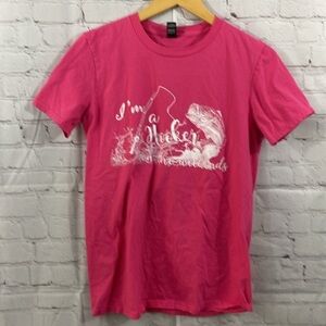 Anvil Womens Size Small Pink Im A Hooker On The Weekend Fishing Tee Shirt